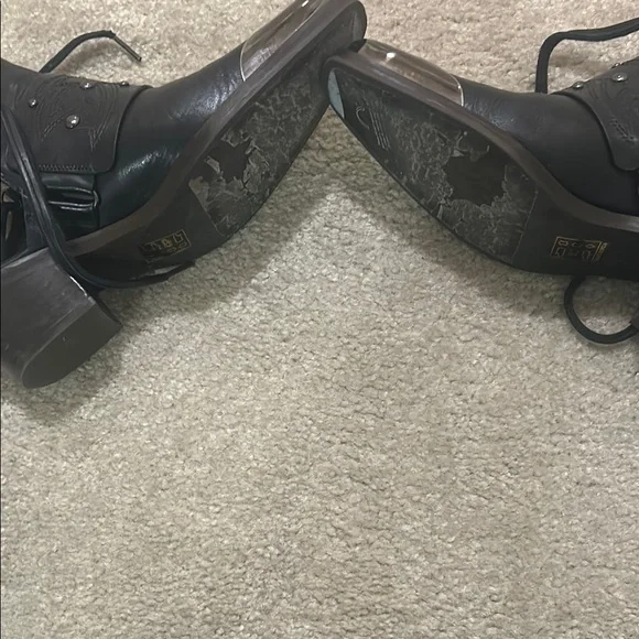 Free People Rory Studded Black and Silver Ankle Boots - Picture 7 of 8